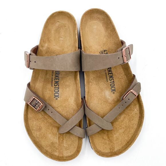 Birkenstock Mayari‎ Sandals Mocca Brown Birko-Flor Strap Sz 43 / 10 US Men\'s main image 6